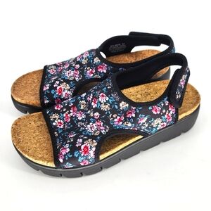 Alegria NWOB Knit Back Strap Sandals Floral 37 6.5